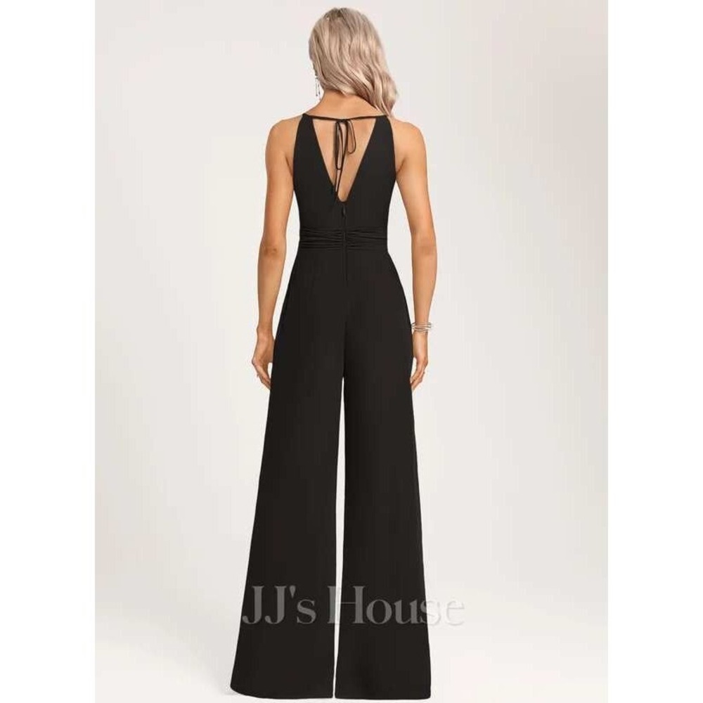 JJ's House halter pant jumpsuit wide leg with pockets Size 16W - Picture 2 of 10